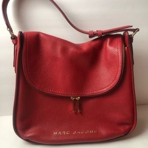 Marc Jacobs Leather zip flab Hobo shoulder bag savvy red good used condition